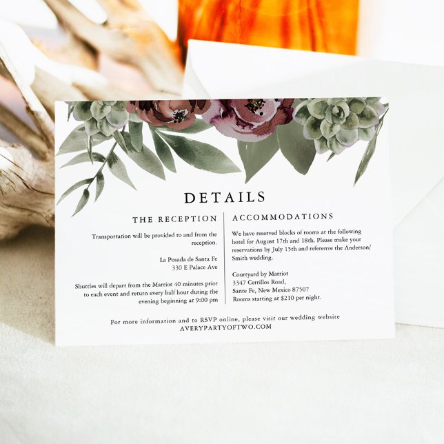 AVA Burgundy Floral Succulent Desert Details Card (Creator Uploaded)