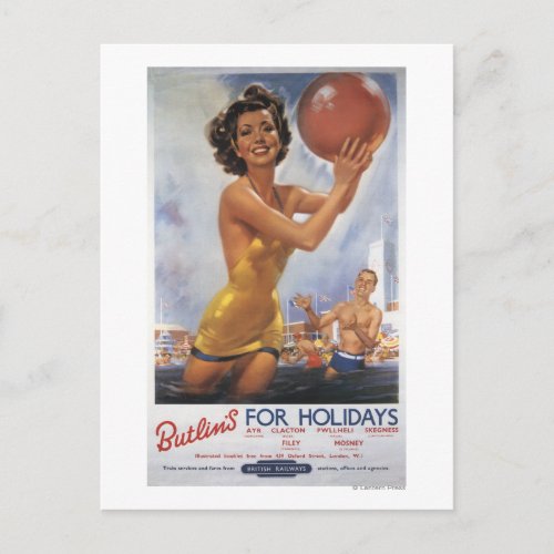 Ava Gardner Look_a_like Butlins Camps Postcard