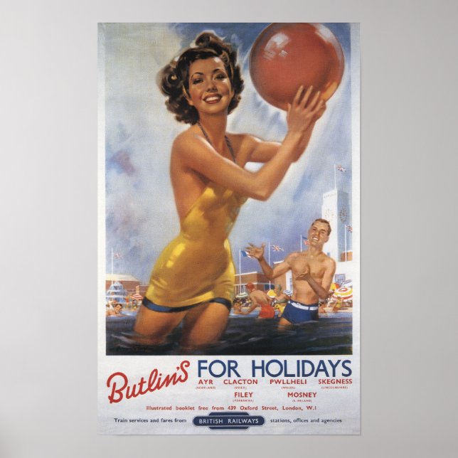 Ava Gardner Look-a-like Butlin's Camps Poster (Front)