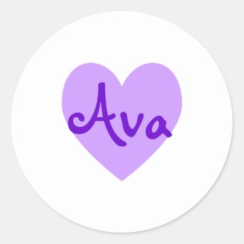 Ava In Purple Classic Round Sticker by purplestuff at Zazzle