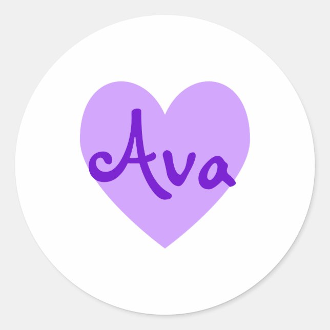 Ava in Purple Classic Round Sticker (Front)