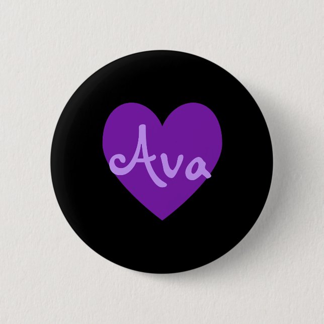Ava in Purple Pinback Button (Front)