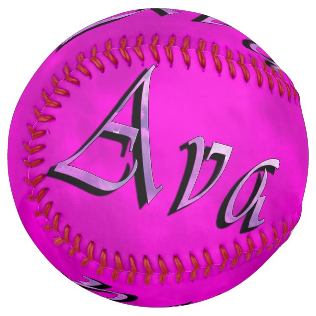 Ava Name Logo On Purple Tie Dye, Softball (Front Left)