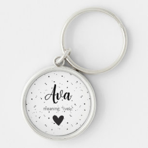 Ava Name Meaning Girls Kids Womens Minimal Modern Keychain