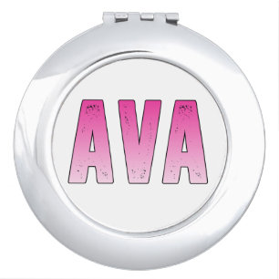 Ava pink name compact mirror
