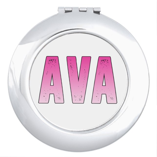 Ava pink name compact mirror (Front)