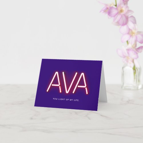 Ava you light up my life neon lights card