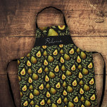 Avacado Custom Monogram Apron<br><div class="desc">Watercolor avacado rustic Artwork by Valarie Wade. Background color can be changed. Monogram and Custom Name option. Perfect for some baking kitchen fun!</div>