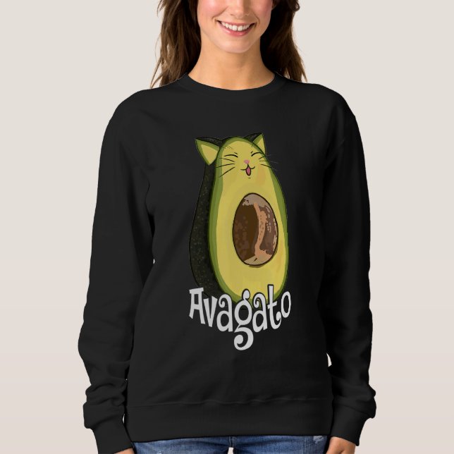 Avagato Cat Avogato  Avocado Christmas Sweatshirt (Front)