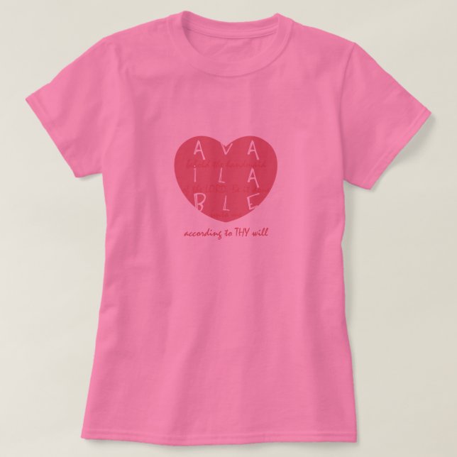 Available Heart T-Shirt (Design Front)