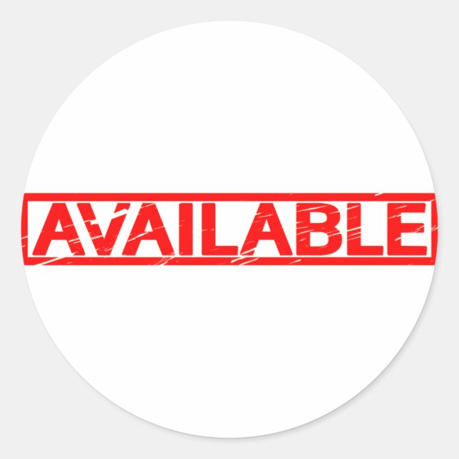 Available Stamp Classic Round Sticker (Front)