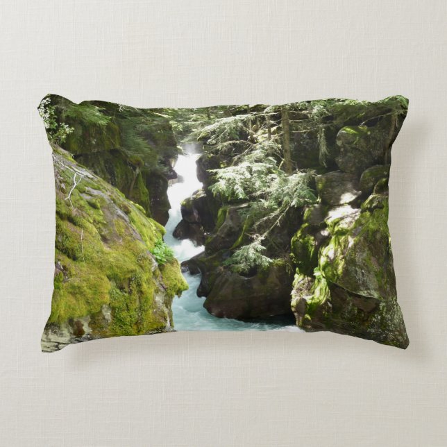 Avalanche Gorge II at Glacier National Park Accent Pillow (Front)