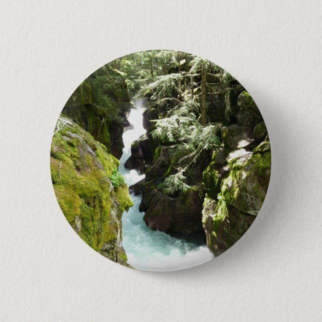 Avalanche Gorge II at Glacier National Park Button (Front)