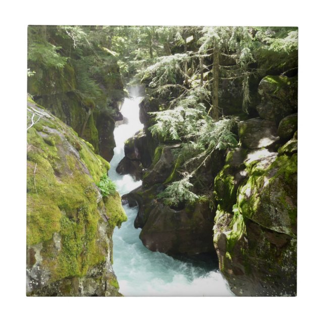 Avalanche Gorge II at Glacier National Park Ceramic Tile (Front)