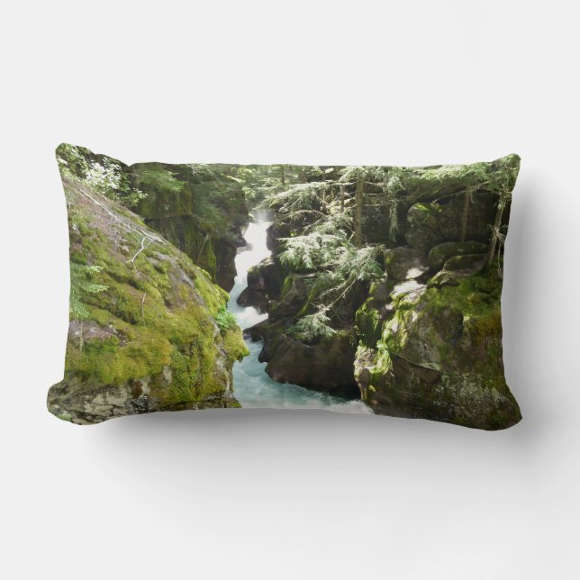 Avalanche Gorge II at Glacier National Park Lumbar Pillow (Front)