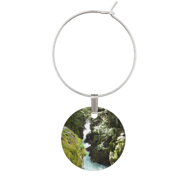 Avalanche Gorge II at Glacier National Park Wine Charm (Front)