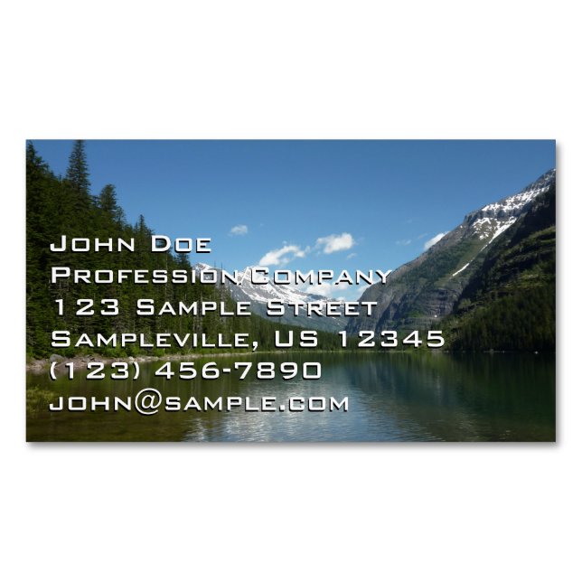 Avalanche Lake I in Glacier National Park Business Card Magnet (Front)