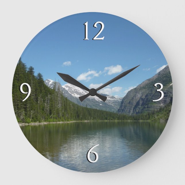 Avalanche Lake I in Glacier National Park Large Clock (Front)