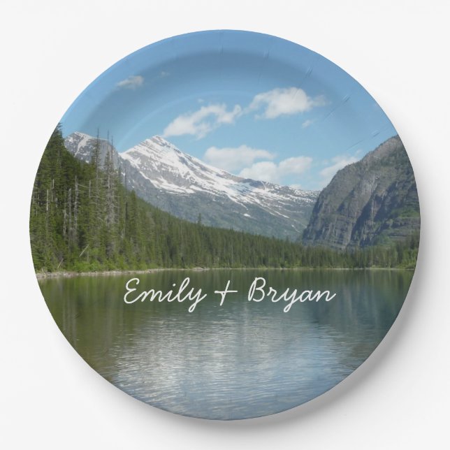 Avalanche Lake I in Glacier National Park Paper Plates (Front)