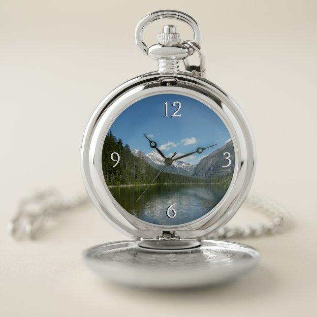 Avalanche Lake I in Glacier National Park Pocket Watch (Inside)