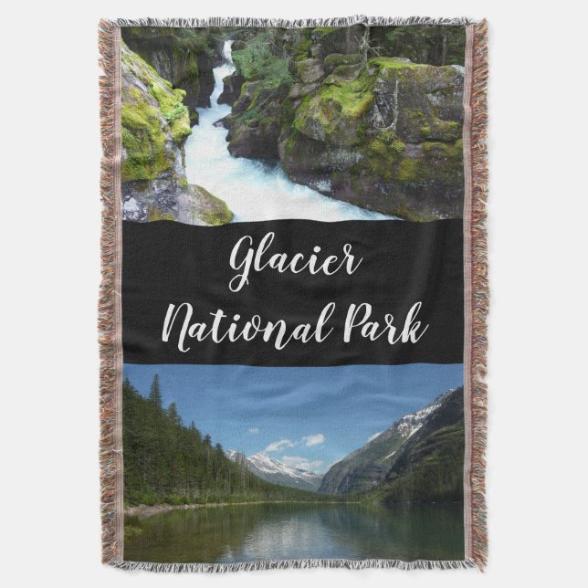 Avalanche Lake I in Glacier National Park Throw Blanket (Front Vertical)