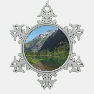 Avalanche Lake II in Glacier National Park Snowflake Pewter Christmas Ornament