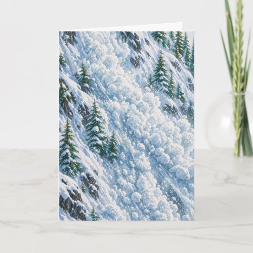 Avalanche Mountain Snow Scene Card