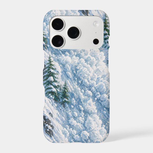 Avalanche Mountain Snow Scene iPhone Case (Back)