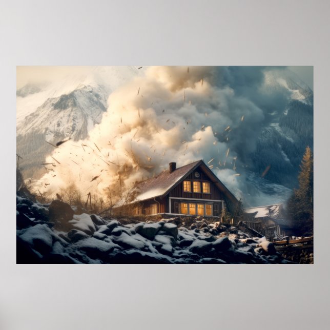 Avalanche Nature Force Snow Power Earth Disaster Poster (Front)