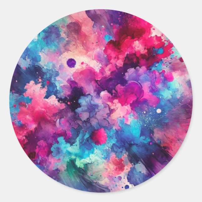 Avalanche of Colors Classic Round Sticker (Front)