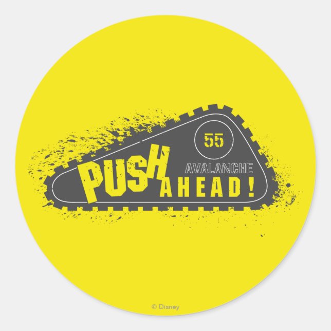 Avalanche Push Ahead! Classic Round Sticker (Front)