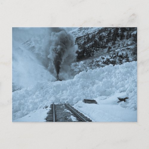 Avalanche Train Tracks Vintage Locmotive Postcard