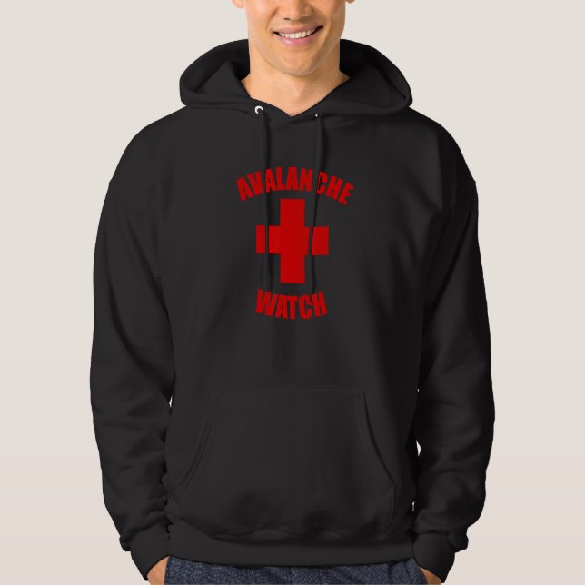 Avalanche Watch Red Font Hoodie (Front)