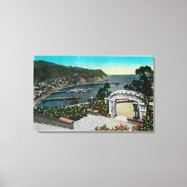Avalon Bay from Wrigley's Gardens Canvas Print (Front)