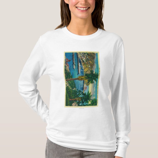 Avalon Bay, Santa Catalina Island from Skyline T-Shirt (Front)