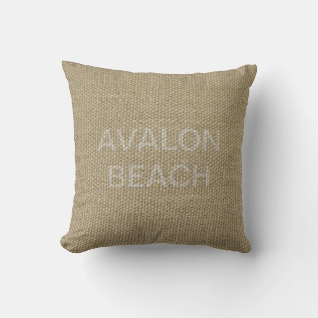 Avalon Beach Throw Pillow (Front)
