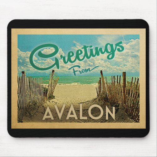 Avalon Beach Vintage Travel Mouse Pad
