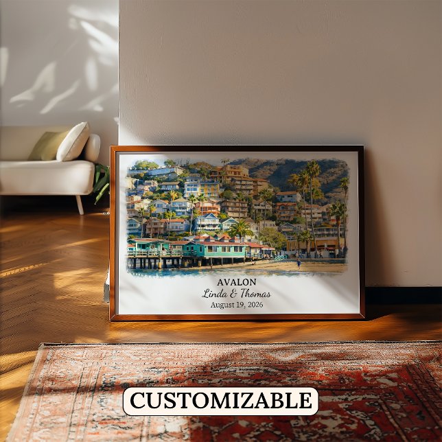Avalon California Poster, Watercolor, Custom Poster (Creator Uploaded)