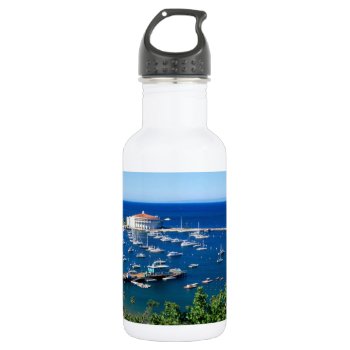 Avalon Harbor Catalina Stainless Steel Water Bottle by thecoveredbridge at Zazzle