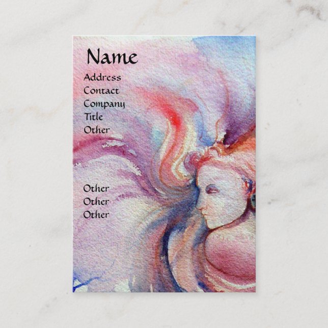 AVALON / Magic and Mystery Pink Blue Fantasy Business Card (Front)