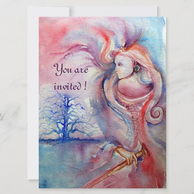 AVALON ,Magic and Mystery soft pink purple blue Invitation (Front)
