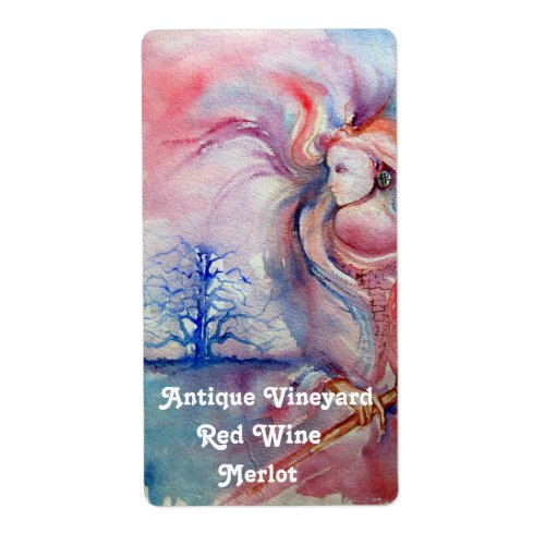 AVALON Magic MysteryPink Blue Wedding Wine Bottle Label