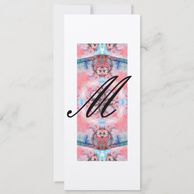 AVALON monogram 2, pink purple  metallic CHAMPAGNE Invitation (Front)