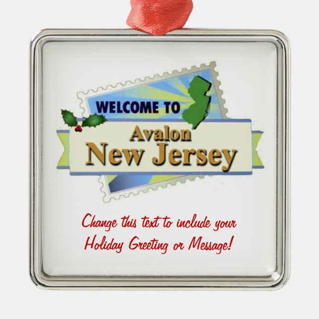 Avalon NJ Metal Ornament (Front)