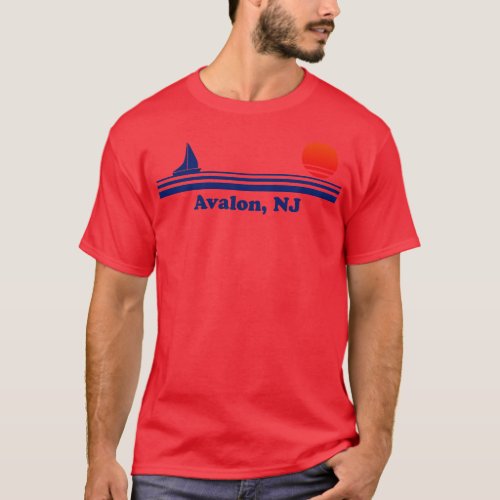 Avalon NJ Sailboat Sunrise T_Shirt
