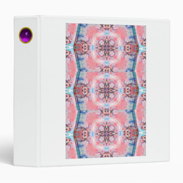 AVALON Pink Blue Abstract Fantasy 3 Ring Binder (Front/Spine)