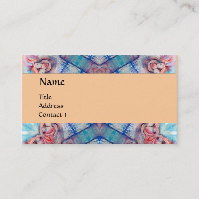 AVALON PSYCHEDELIC monogram ,pink purple blue Business Card (Front)