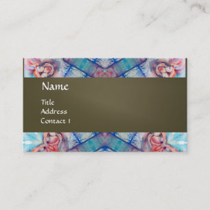 AVALON PSYCHEDELIC monogram ,pink purple grey Business Card