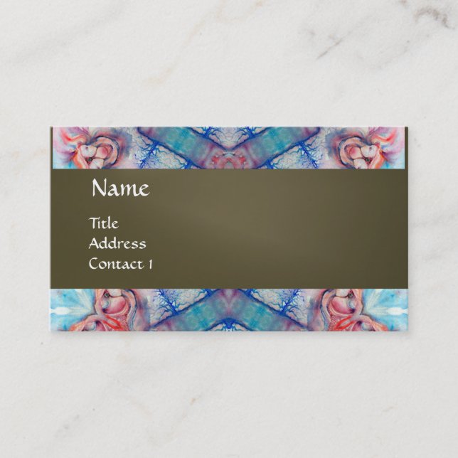 AVALON PSYCHEDELIC    monogram ,pink purple grey Business Card (Front)