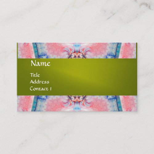 AVALON PSYCHEDELIC    monogram pink purple yellow Business Card